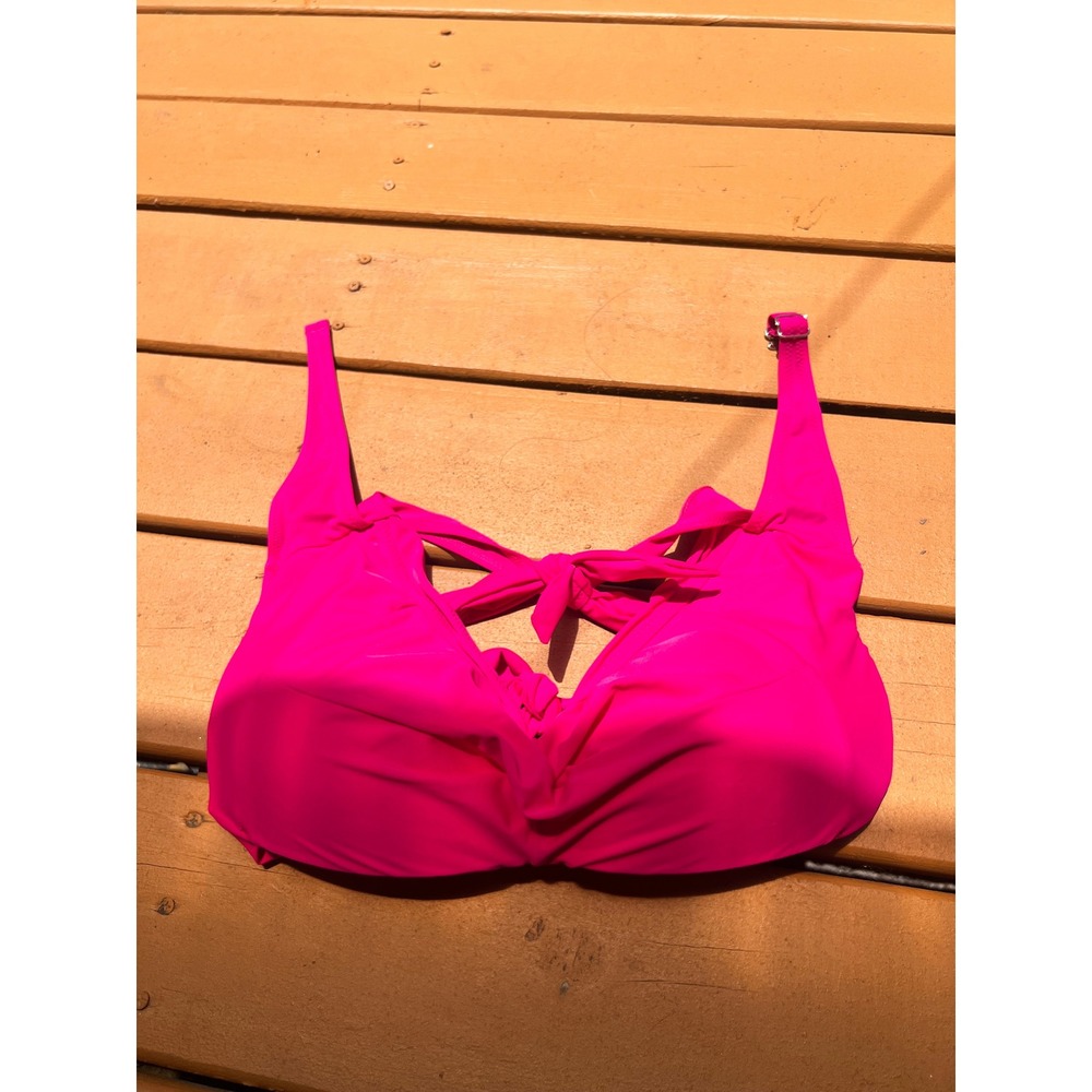 Tempt Me Womens Hot Pink Tie Front Underwire Bikini Top POB22004947 XL NEW